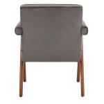 Gray Velvet Mid-Century Kate Accent Chair