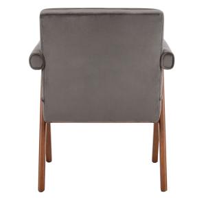 Gray Velvet Mid-Century Kate Accent Chair