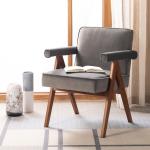 Gray Velvet Mid-Century Kate Accent Chair
