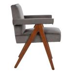 Gray Velvet Mid-Century Kate Accent Chair