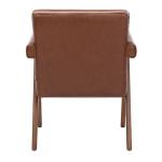 Cognac Faux Leather Mid-Century Kate Accent Chair
