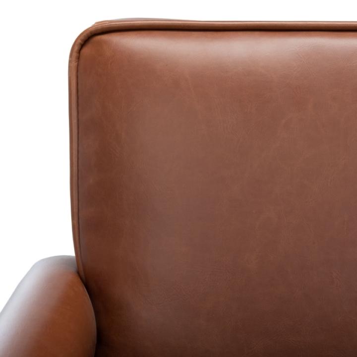 Cognac Faux Leather Mid-Century Kate Accent Chair