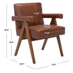 Cognac Faux Leather Mid-Century Kate Accent Chair