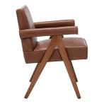 Cognac Faux Leather Mid-Century Kate Accent Chair