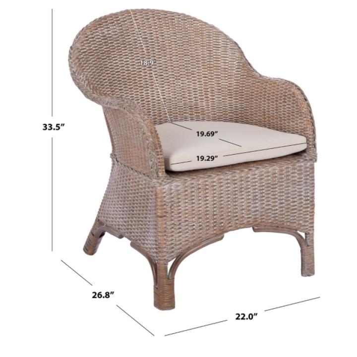 Graywash Rattan Berie Accent Chair