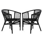 Black Rattan Aria Coastal Accent Chairs, Set of 2