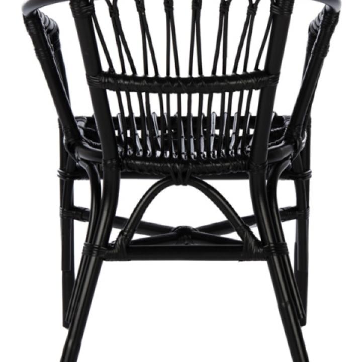 Black Rattan Aria Coastal Accent Chairs, Set of 2