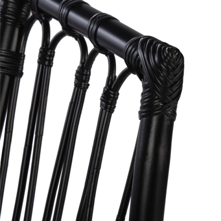 Black Rattan Aria Coastal Accent Chairs, Set of 2