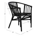 Black Rattan Aria Coastal Accent Chairs, Set of 2