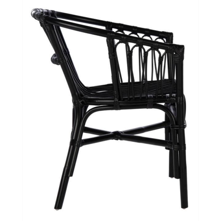 Black Rattan Aria Coastal Accent Chairs, Set of 2