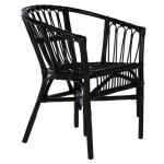 Black Rattan Aria Coastal Accent Chairs, Set of 2