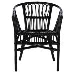 Black Rattan Aria Coastal Accent Chairs, Set of 2