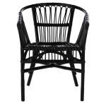 Black Rattan Aria Coastal Accent Chairs, Set of 2