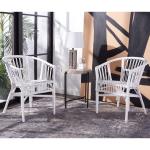 White Rattan Aria Coastal Accent Chairs, Set of 2