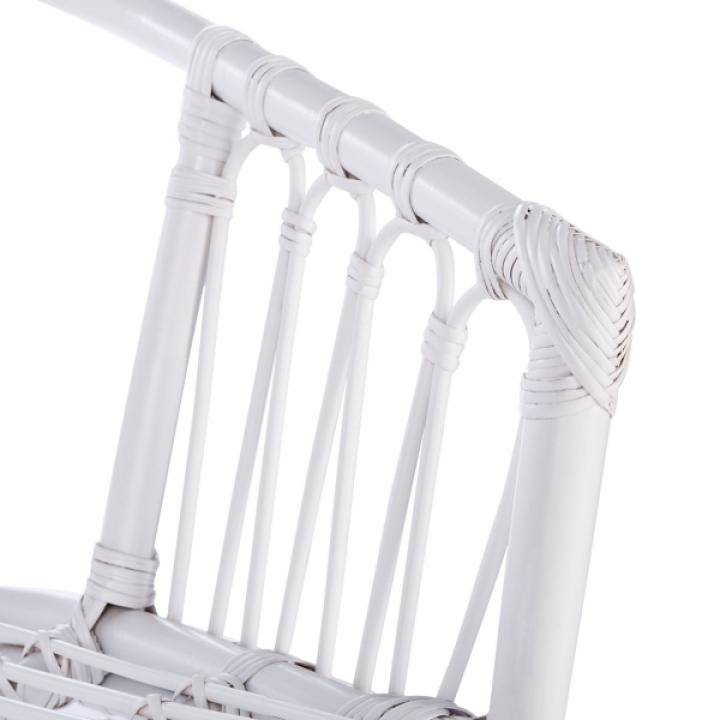 White Rattan Aria Coastal Accent Chairs, Set of 2