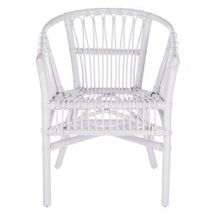 White Rattan Aria Coastal Accent Chairs, Set of 2