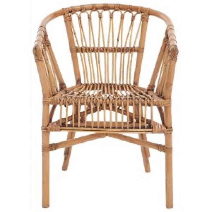 Brown Rattan Aria Coastal Accent Chairs, Set of 2