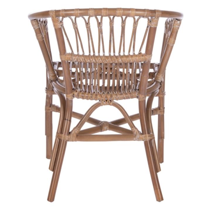 Gray Rattan Aria Coastal Accent Chairs, Set of 2