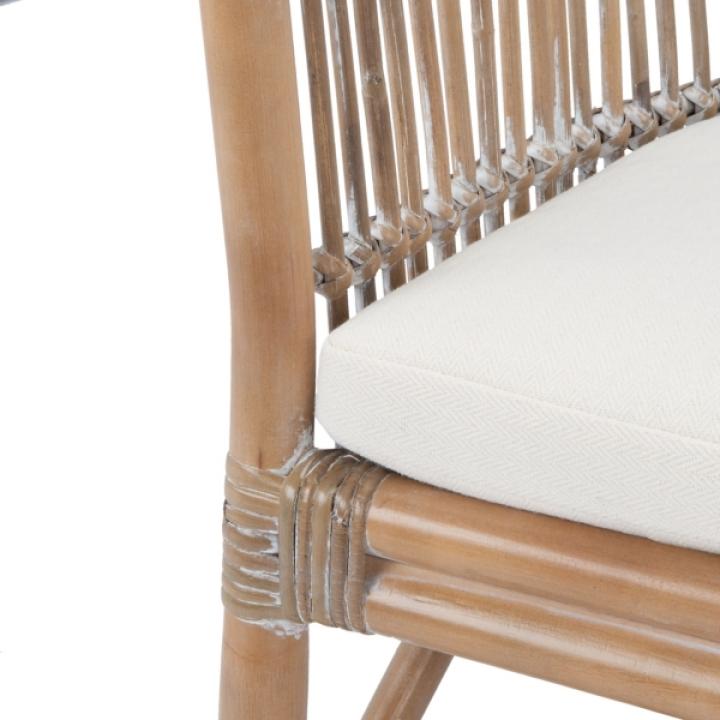 Graywash Rattan Millie Coastal Accent Chair