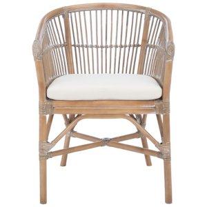 Graywash Rattan Millie Coastal Accent Chair