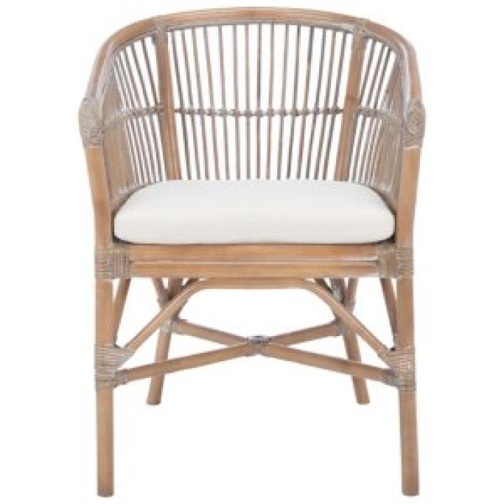 Graywash Rattan Millie Coastal Accent Chair
