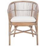 Graywash Rattan Millie Coastal Accent Chair