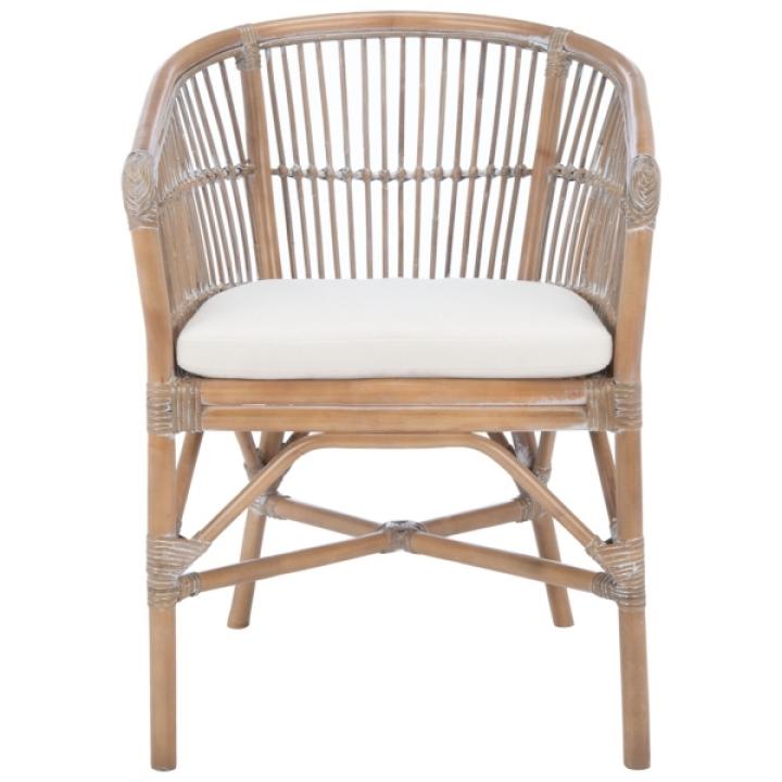 Graywash Rattan Millie Coastal Accent Chair