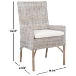 Gray Whitewash Kubu Rattan Sarah Accent Chair