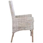 Gray Whitewash Kubu Rattan Sarah Accent Chair