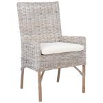 Gray Whitewash Kubu Rattan Sarah Accent Chair