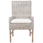 Gray Whitewash Kubu Rattan Sarah Accent Chair