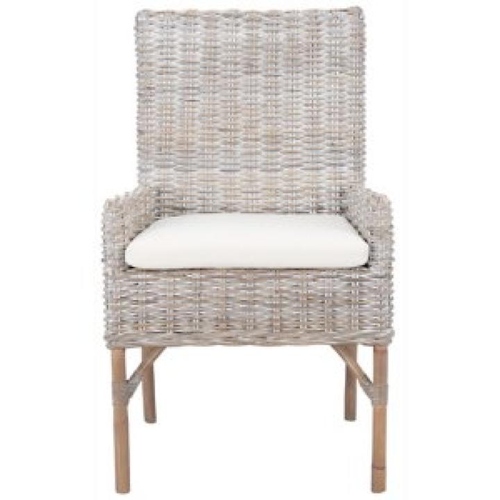 Gray Whitewash Kubu Rattan Sarah Accent Chair
