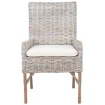 Gray Whitewash Kubu Rattan Sarah Accent Chair