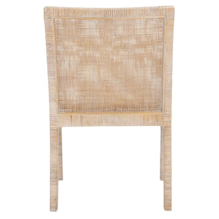 Whitewash Cane and Mango Wood Rayan Accent Chair