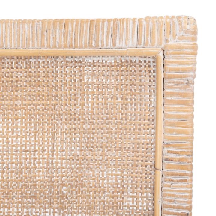 Whitewash Cane and Mango Wood Rayan Accent Chair