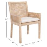 Whitewash Cane and Mango Wood Rayan Accent Chair