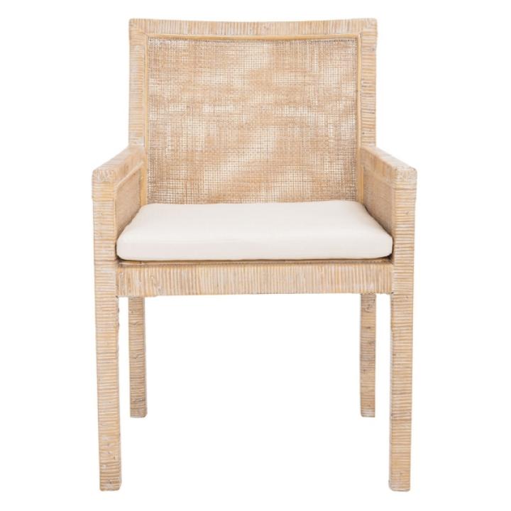 Whitewash Cane and Mango Wood Rayan Accent Chair