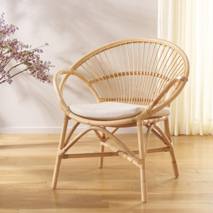 Natural Rattan Scoop Mayme Accent Chair