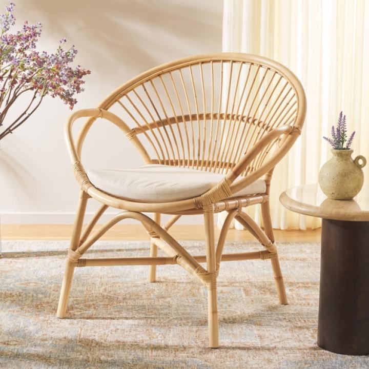 Natural Rattan Scoop Mayme Accent Chair