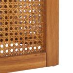 Brown Rattan and Faux Marble Sophie Accent Table