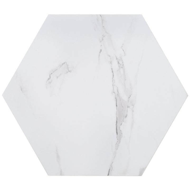 Brown Rattan and Faux Marble Sophie Accent Table