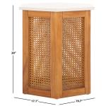 White and Natural Rattan Sophie Accent Table