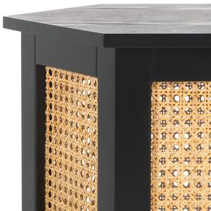 Black and Natural Rattan Sophie Accent Table