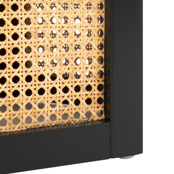 Black and Natural Rattan Sophie Accent Table