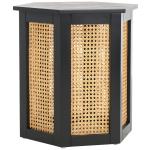 Black and Natural Rattan Sophie Accent Table