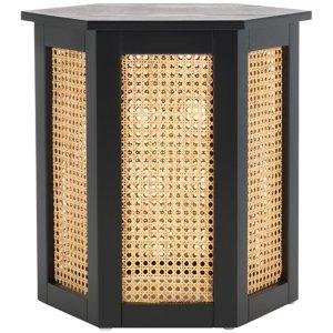 Black and Natural Rattan Sophie Accent Table