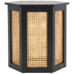 Black and Natural Rattan Sophie Accent Table