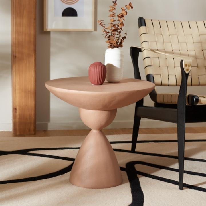 Orange Ciarra Modern Accent Table