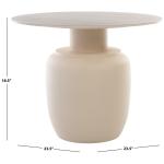 Beige Ceramic Bella Modern Accent Table, 18 in.