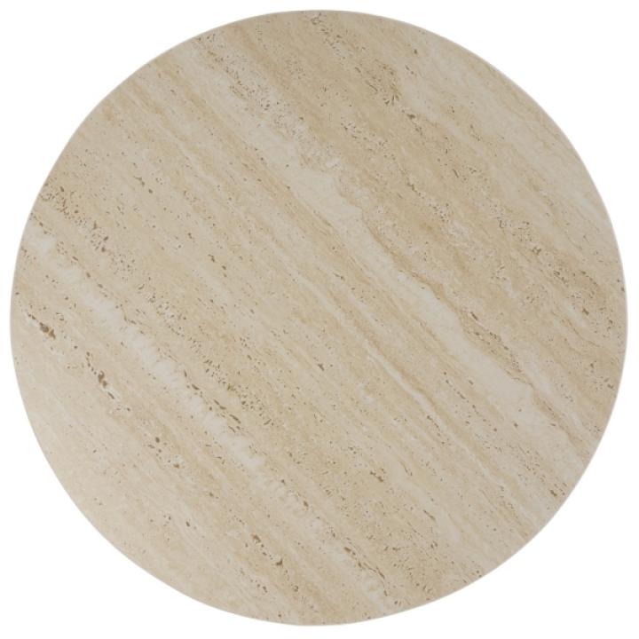 Beige Ceramic Bella Modern Accent Table, 18 in.